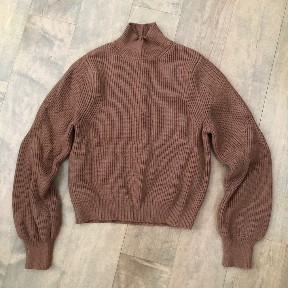 ZARA brown mock neck sweater